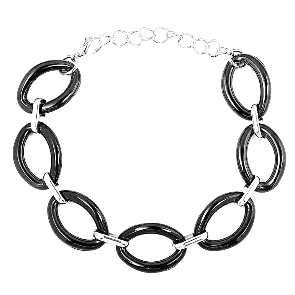 High Tech Ceramic Link Bracelet/Stainless Steel